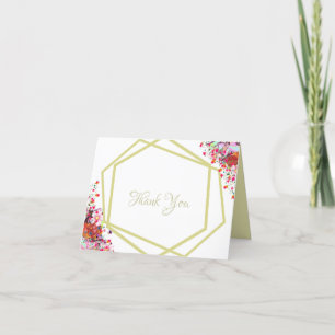 Modern Elegant Blommigt Rustic Bröllop Tack Kort