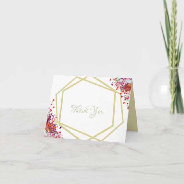 Modern Elegant Blommigt Rustic Bröllop  Tack Kort (Framsida)