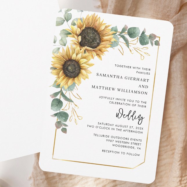 Modern Elegant Blommigt Script Personligt bröllp Inbjudningar (Modern Elegant Floral Script Custom Wedding Invitation)