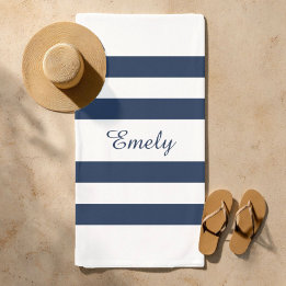 Modern Elegant Blue and White Rand Mönster Namn