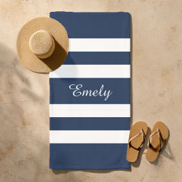 Modern Elegant Blue and White Rand Mönster Namn