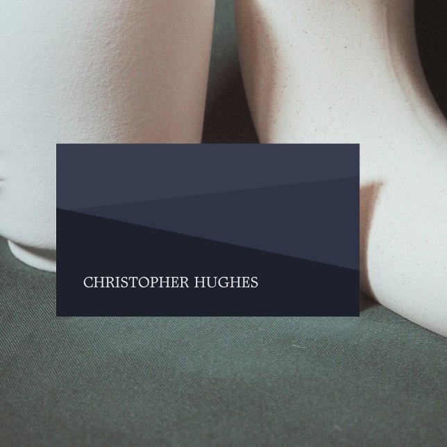 Modern Elegant Blue Geometric Consultant Visitkort (Skapare uppladdad)