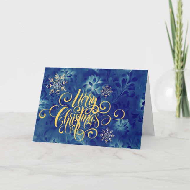 Modern Elegant Blue God jul Business Helgkort (Framsida)