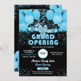 Modern Elegant Blue Grand Business Open Anpassning Inbjudningar