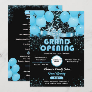 Modern Elegant Blue Grand Business Open Anpassning Inbjudningar