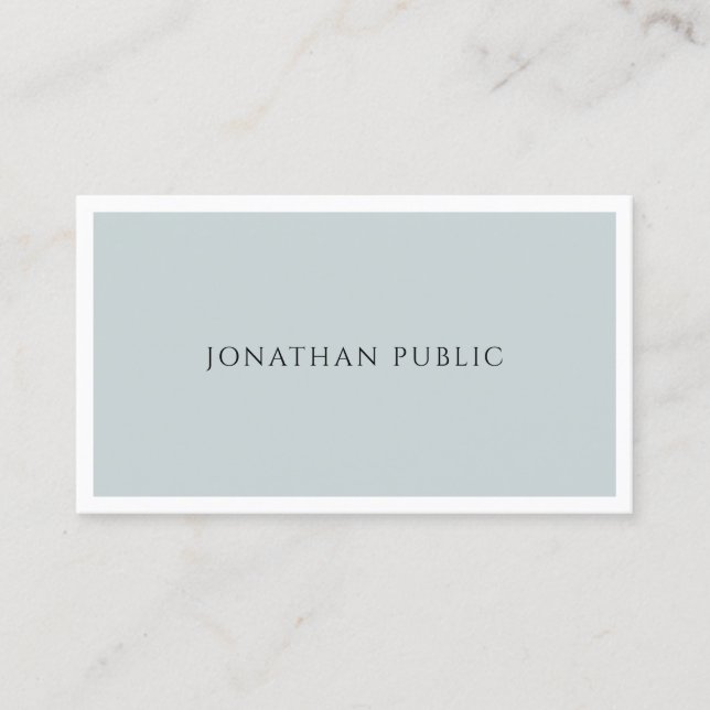 Modern Elegant Blue Grönt Minimalist Simple Plain Visitkort (Framsida)