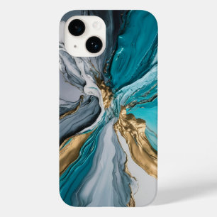 Modern Elegant Blue Guld Marble iphone case