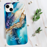 Modern Elegant Blue Guld Marble Personlig Namn<br><div class="desc">Den moderna Eleganten Blue Guld Marble Personlig Namn iPhone 14 Plus Fodral har personlig namn i en kalligrafiskripttypgrafi för elegant på en modern blå och guld marmor bakgrund. Perfektens gåva till henne för födelsedag,  mamma för Mors dag,  syster eller bister för jul och helgdagar. Designad av ©Evco Studio www.zazzle.com/store/evcostudio</div>