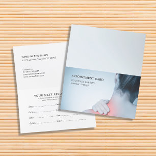 Modern Elegant Blue Massage Therapist Möte Tidsbeställning Kort