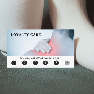 Modern Elegant Blue Photo Massage Therapist Lojalitetskort