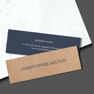 Modern Elegant Blue Prated Kraft Papper Consultant Mini Visitkort
