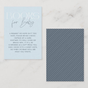 Modern Elegant Blue Script Bokar för Baby Tilläggskort