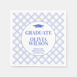 Modern Elegant Blue Studenten Pappersservett