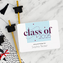 Modern Elegant Blue Studentmössa Mönster Tilläggskort