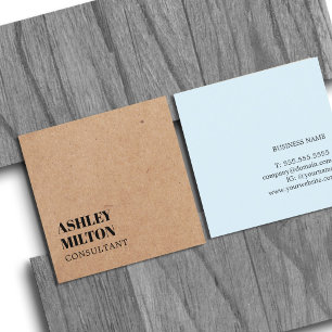 Modern Elegant Blue TrINTED Kraft Papper Consultan Fyrkantigt Visitkort