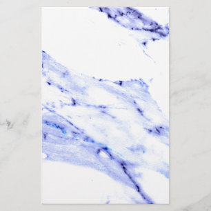 Modern Elegant Blue, Vit marmor granit mönster Brevpapper