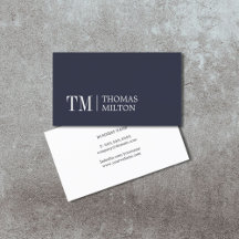Modern Elegant Blue White Bold Monogram Consultant