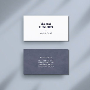 Modern Elegant Blue White Consultant Visitkort