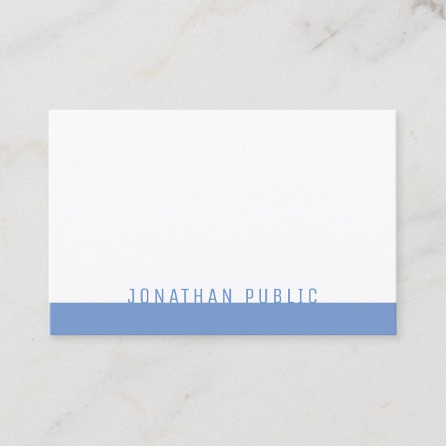 Modern Elegant Blue White Professionell Template Visitkort (Framsida)
