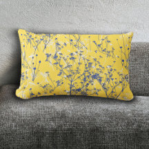 Modern Elegant Blue Wildblommor Mustard Gult