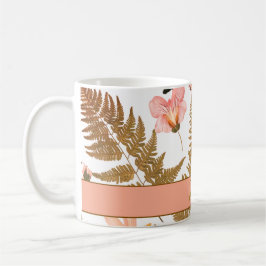 Modern elegant bohemian vår löv & blommor kaffemugg