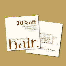 Modern Elegant Boho Brown Beauty Discount Card Rabattkort