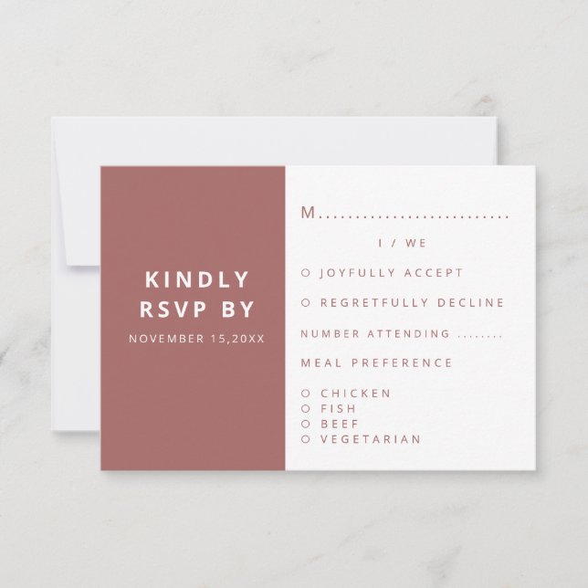 Modern Elegant boho Minimalist Bröllop OSA Kort (Framsida)