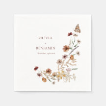 Modern Elegant Boho Nature Wildblommor Bröllop