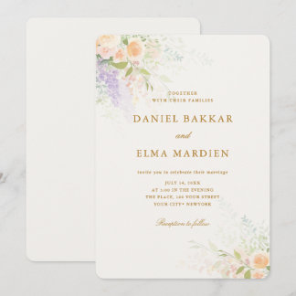 Modern Elegant Boho Wildflower Wedding Inbjudningar