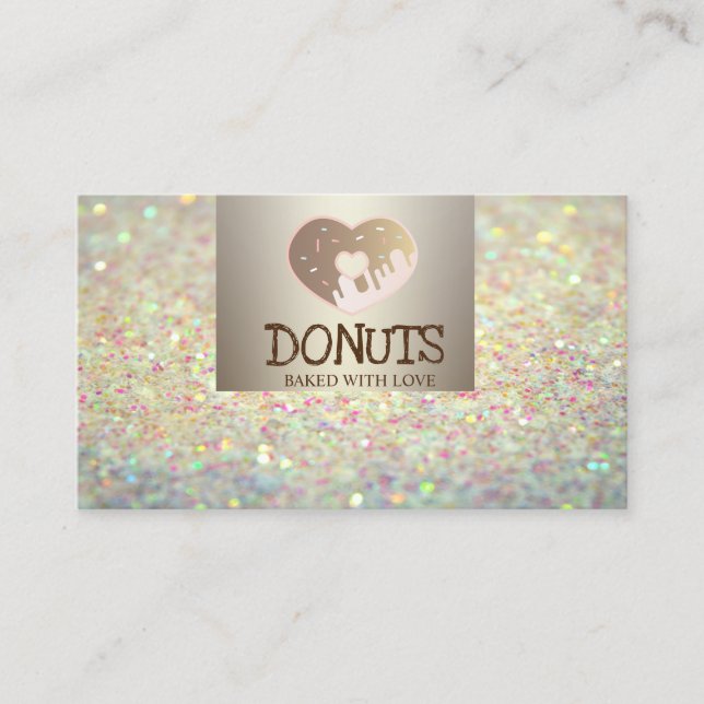 Modern Elegant,Bokeh,Donuts,Bakery Visitkort (Framsida)