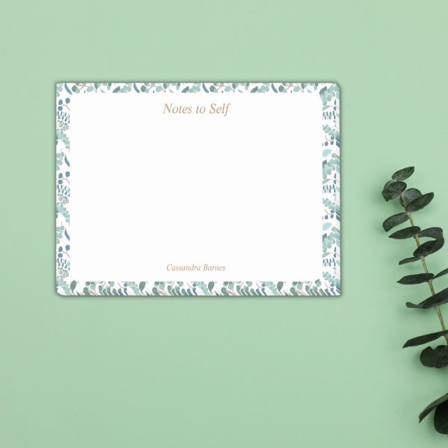 Modern Elegant botanisk Personlig Blockig Post-it Block (Skapare uppladdad)
