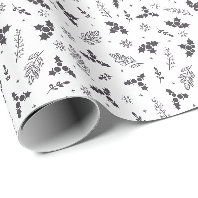 Modern Elegant Botaniska Jul Presenter Presentpapper (Rullad Hörn)