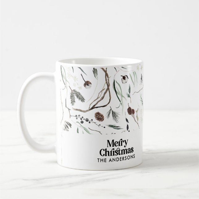 Modern elegant - botaniska juveler kaffemugg (Vänster)