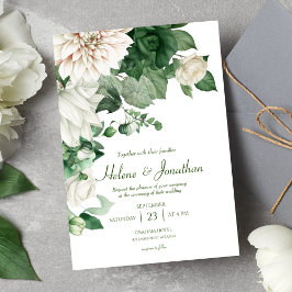 Modern Elegant botaniskt trädgårdsbröllop Inbjudningar