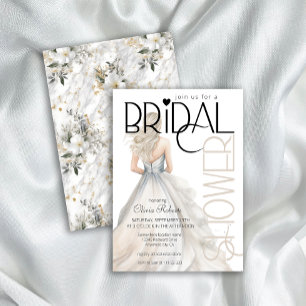 Modern Elegant Bride i Bröllop Gown Möhippa Inbjudningar