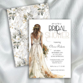 Modern Elegant Bride i Bröllop Gown Möhippa Inbjudningar