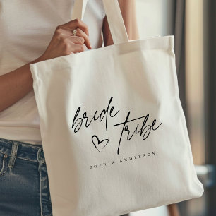 Modern Elegant Bride Tribe Heart-skripttypografi Tygkasse