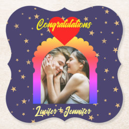 Modern Elegant bröllop Anpassningsbar Photo Underl Underlägg Papper