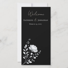 Modern Elegant bröllop Black and White Flower