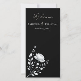 Modern Elegant bröllop Black and White Flower