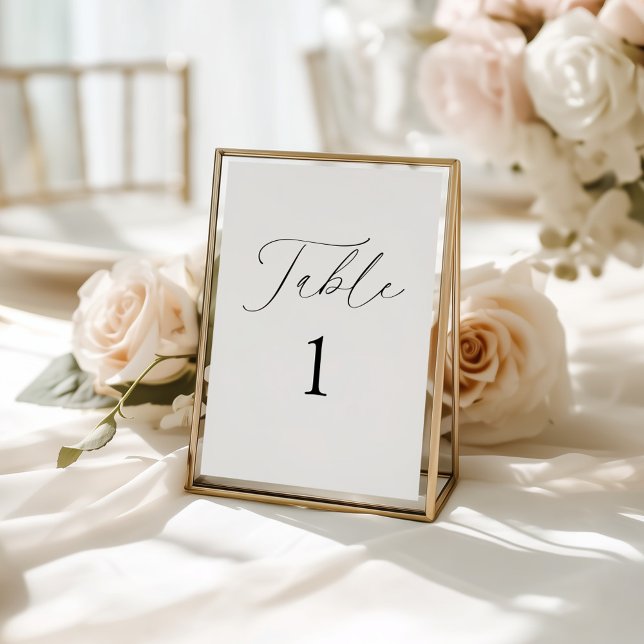 Modern Elegant Bröllop Bordsnummer Card (Skapare uppladdad)
