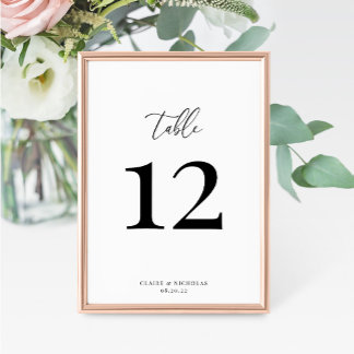 Modern Elegant bröllop Bordsnummer Card