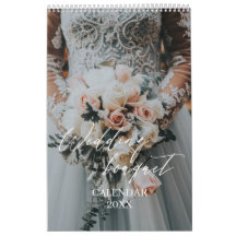 Modern elegant bröllop bouquet-fotokalender 2023