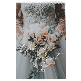 Modern elegant bröllop bouquet-fotokalender 2023 kalender