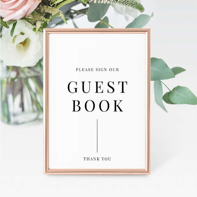 Modern Elegant bröllop Guestbook-tecken (Skapare uppladdad)