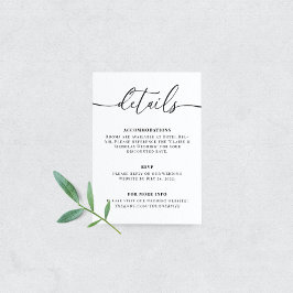 Modern Elegant bröllop-informationshölje Tilläggskort