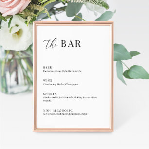 Modern Elegant bröllop - menysignatur Pub