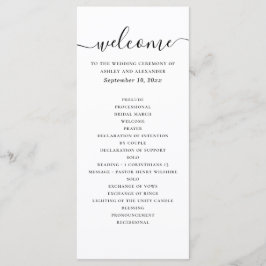 Modern Elegant Bröllop | Minimal Skript Ceremoni Program