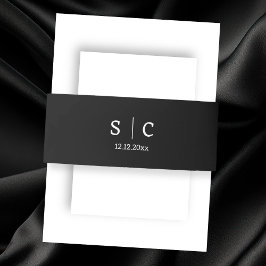 Modern Elegant bröllop Monogrammed Band För Inbjudningskort