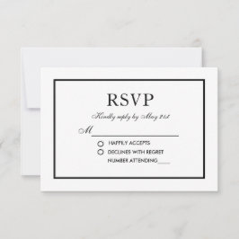 Modern Elegant bröllop OSA Black & White Card S Kort